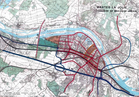 Maillage urbain à Mantes-la-Jolie